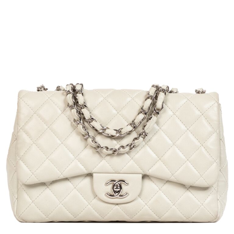 Chanel Soft Grey Classic Jumbo Flap Bag Labellov Buy and Sell Authentic ...