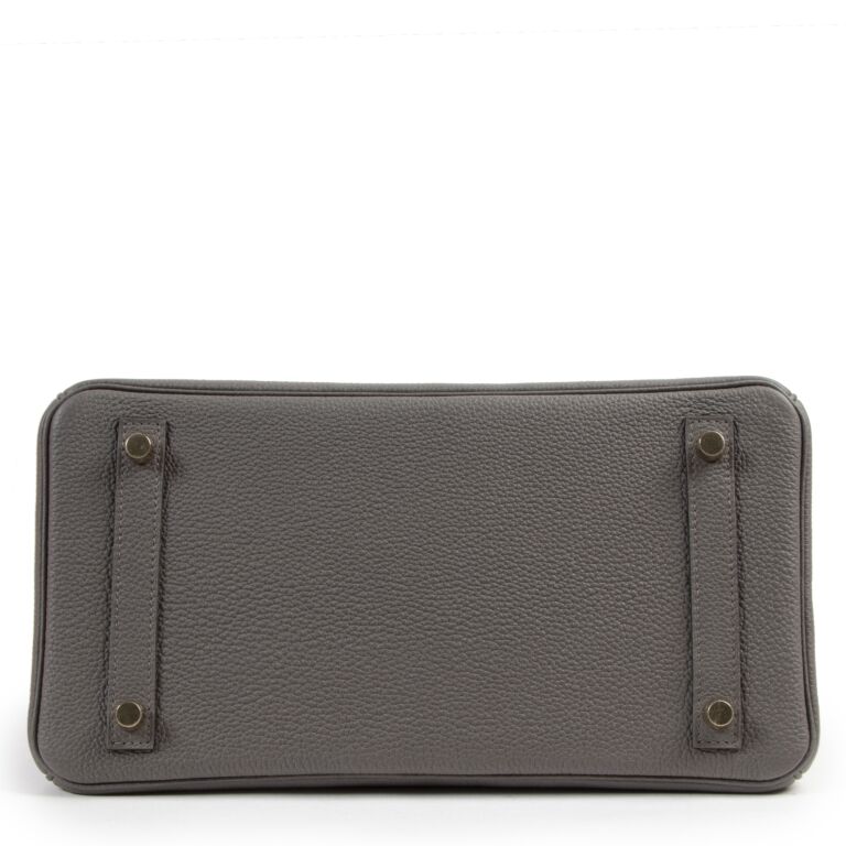 Bag Hermès Birkin 30 B30 Etain Silver Hardware Togo Leather With receipt
