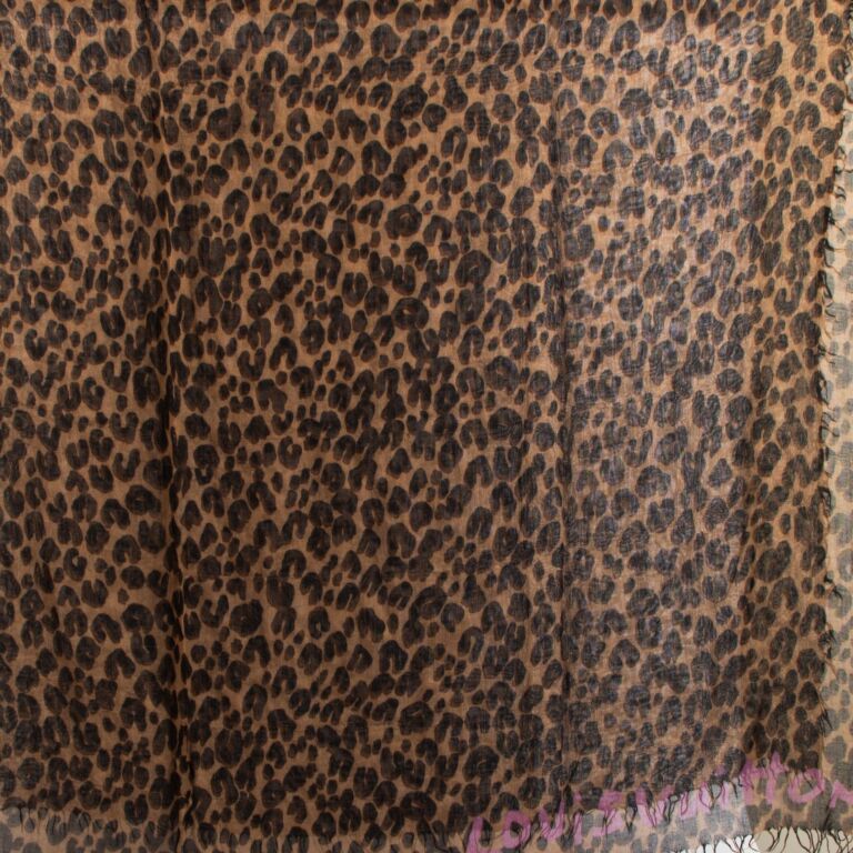 Louis Vuitton Brown Leopard Stephen Sprouse Scarf 542lvs611 at