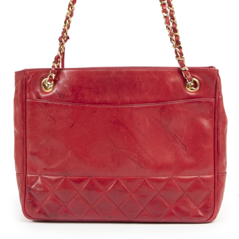 Chanel Red Large Luxury Ligne Soft Calfskin Tote Bag – Boutique Patina