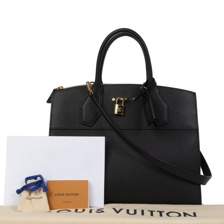 City steamer leather handbag Louis Vuitton Black in Leather - 31996955
