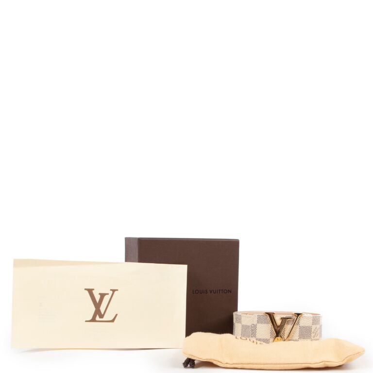 Louis Vuitton Damier Canvas LV Paris Belt Size 85/34 - Yoogi's Closet
