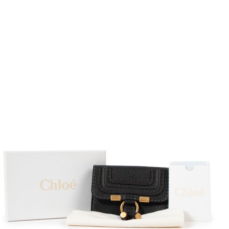 Chloé Marcie Leather Zip Wallet Black