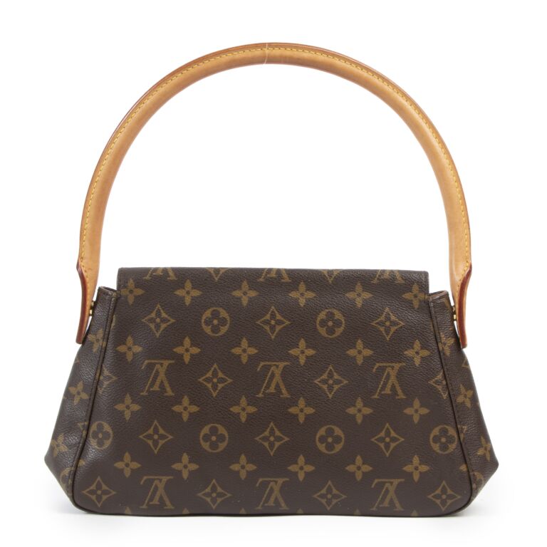 Authenticated Used Louis Vuitton Shoulder Bag Looping Brown Monogram M51145  MI0020 LOUIS VUITTON LV Tote Rectangle One Handle 
