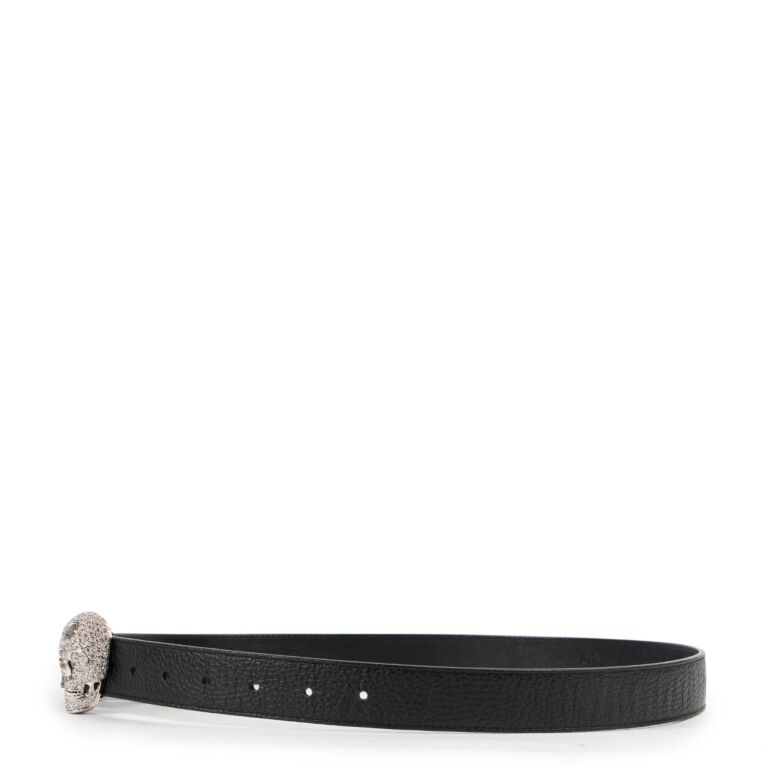 Philipp Plein Crystal-embellished Leather Belt - Black