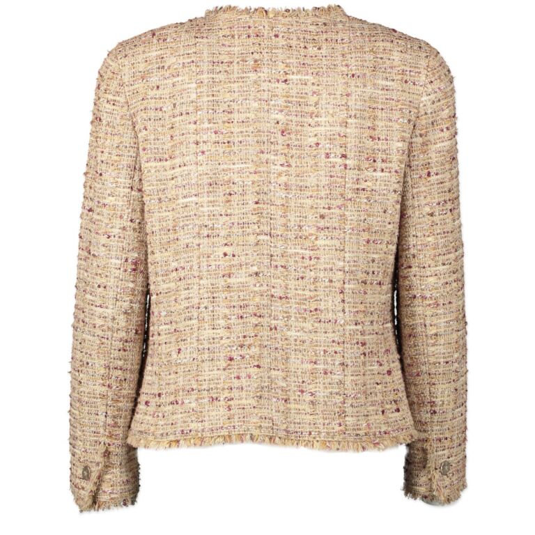 Chanel Beige Tweed Jacket - Size: 40 ○ Labellov ○ Buy and Sell Authentic  Luxury