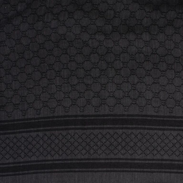 Gucci GG Wool Scarf 544619 Black Cloth ref.802863 - Joli Closet