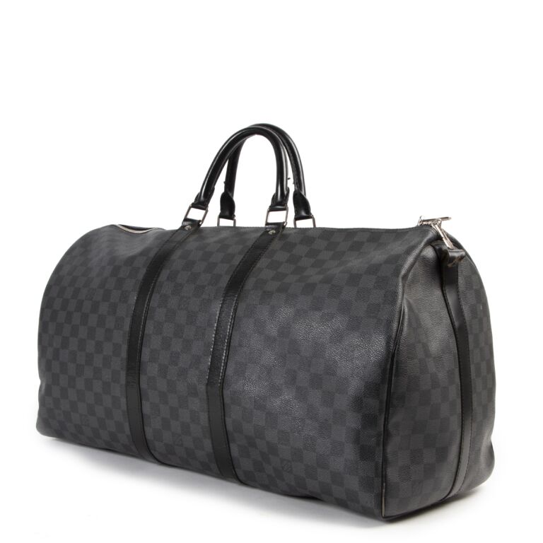 Louis Vuitton Black Damier Keepall 55 Travel Bag ○ Labellov ○ Buy and Sell  Authentic Luxury