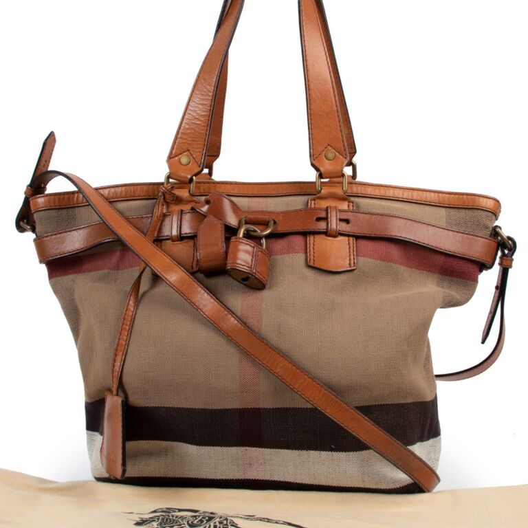 Vintage Burberry crossbody bag from leather and canvas Multiple