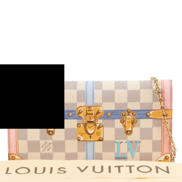 Louis Vuitton - Rare Damier Azur Summer Trunks Pochette Weekend Chain -  BougieHabit