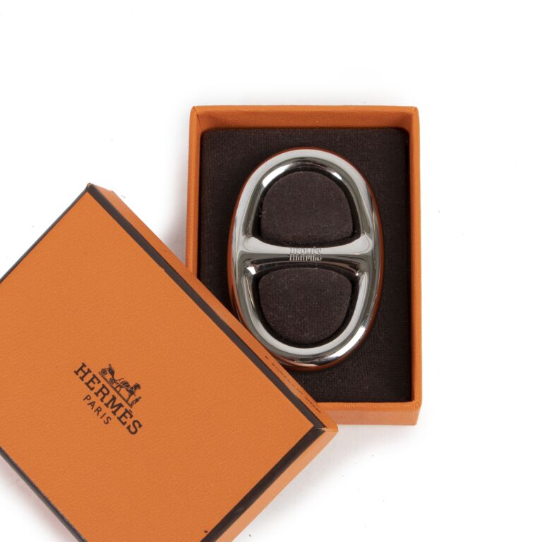 Hermès Chaine d'Ancre Scarf Ring Silver Palladium ○ Labellov