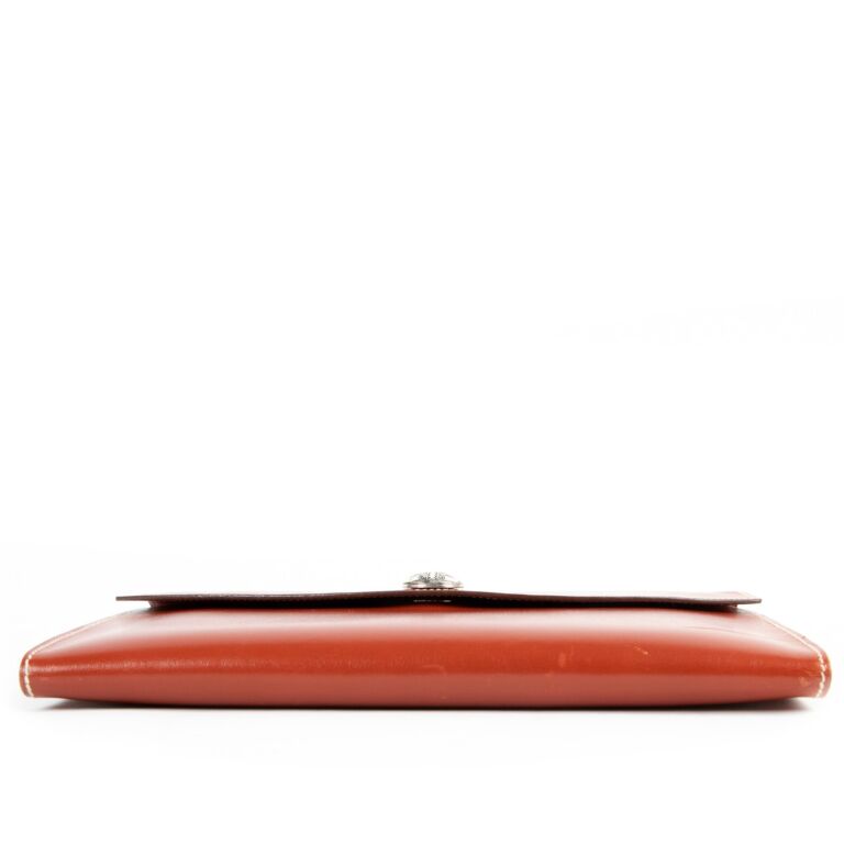 Hermes Orange Poppy Swift Leather Kelly Pochette Bag with