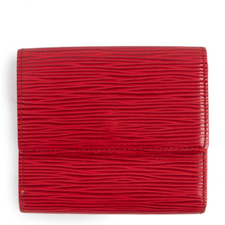 Louis+Vuitton+Credit+Long+Bifold+Wallet+Epi+Leather+Red+Spain+M63577+09mi975  for sale online
