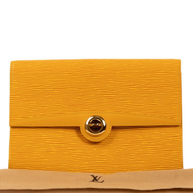 Louis Vuitton Yellow Epi Leather Arche Pochette Clutch ○ Labellov 