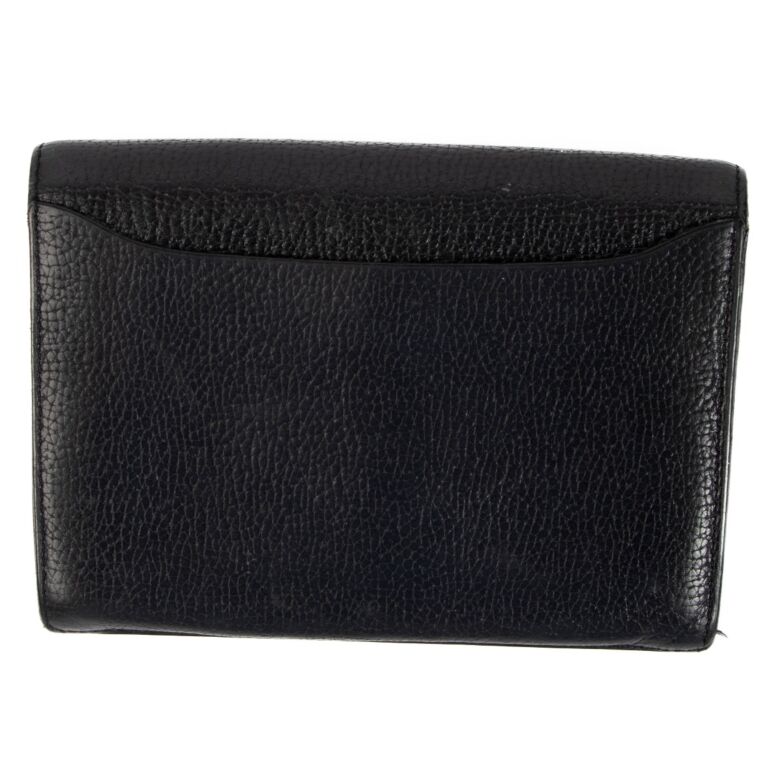 Delvaux Black Ostrich Card Holder ○ Labellov ○ Buy and Sell Authentic Luxury