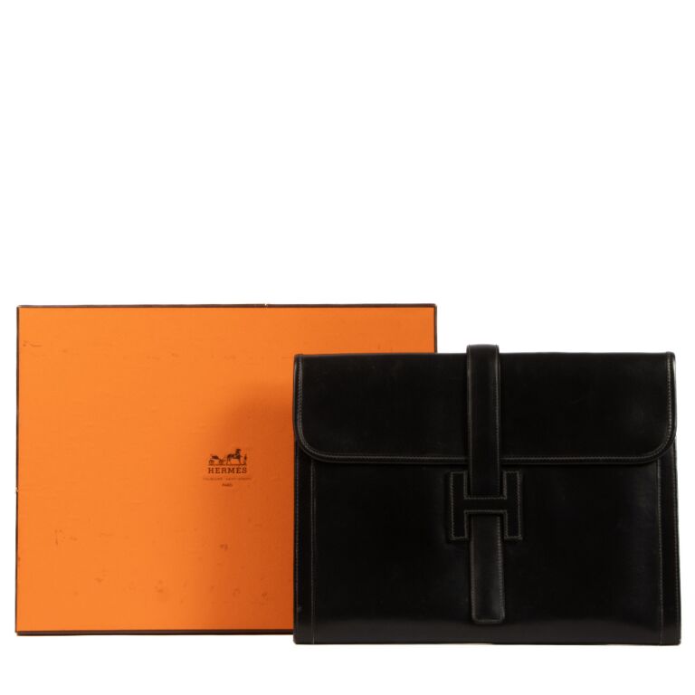 Hermes Jige Clutch Bag PM Black ○ Labellov ○ Buy and Sell