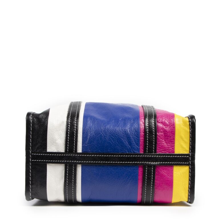 Balenciaga Bazar Striped Leather Crossbody Bag ○ Labellov ○ Buy and Sell  Authentic Luxury