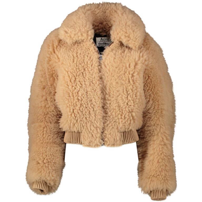 Acne Studios Linne Paw17 Cropped Lamb Shearling Jacket - size 38 ...