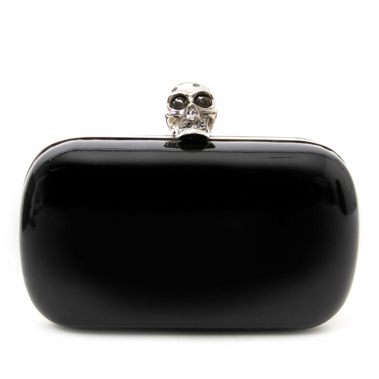 Alexander McQueen Black Croc Medium Skull Bag – BlackSkinny