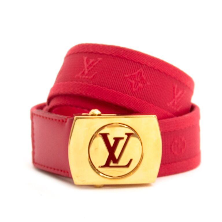 Louis Vuitton - Authenticated Belt - Leather Red for Women, Very Good Condition