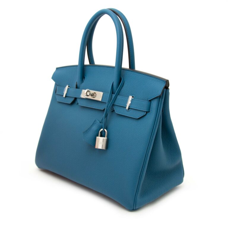 Hermes Personal Birkin bag 30 Blue electric/ Blue atoll Epsom leather Gold  hardware