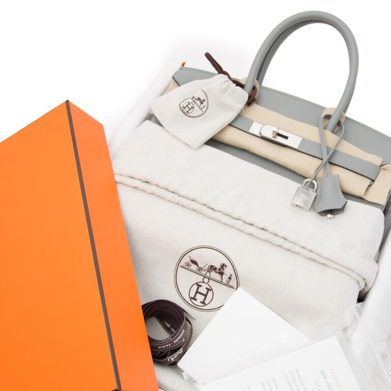 Hermes Birkin Handbag Gris Mouette Togo with Gold Hardware 30 - ShopStyle  Tote Bags