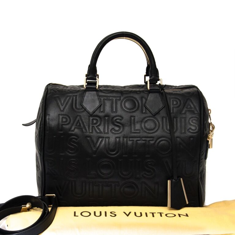 Louis Vuitton Limited Edition Black Embossed Leather Speedy Cube Bag ○  Labellov ○ Buy and Sell Authentic Luxury