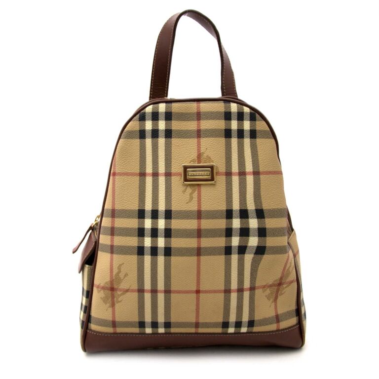 Burberry Beige Vintage Backpack Labellov Buy and Sell Authentic Luxury