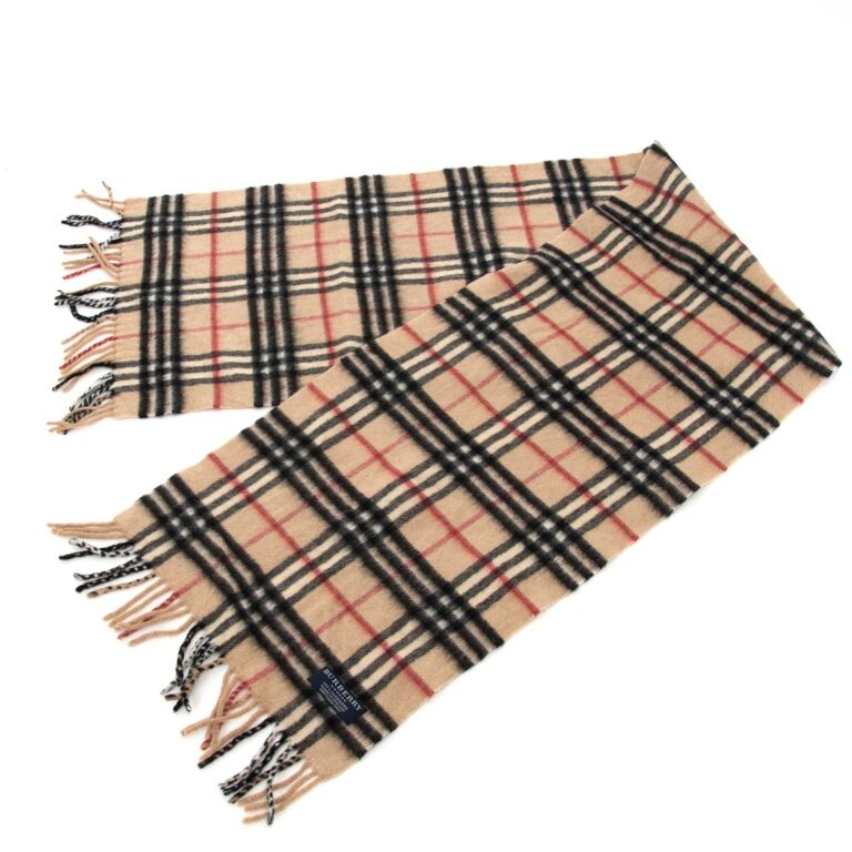 Burberry Beige Check Cashmere Scarf ○ Labellov ○ Buy and Sell Authentic  Luxury