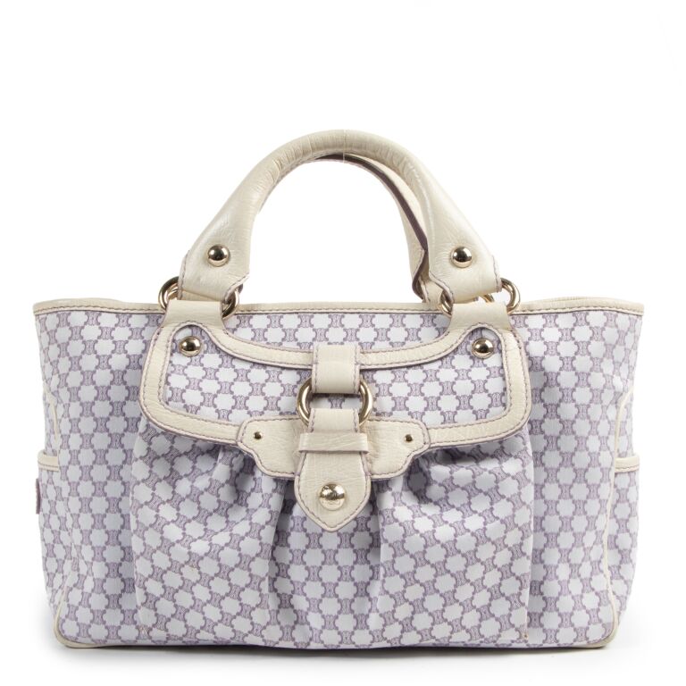 Celine White & Lilac Monogram Boogie Bag Labellov Buy and Sell ...