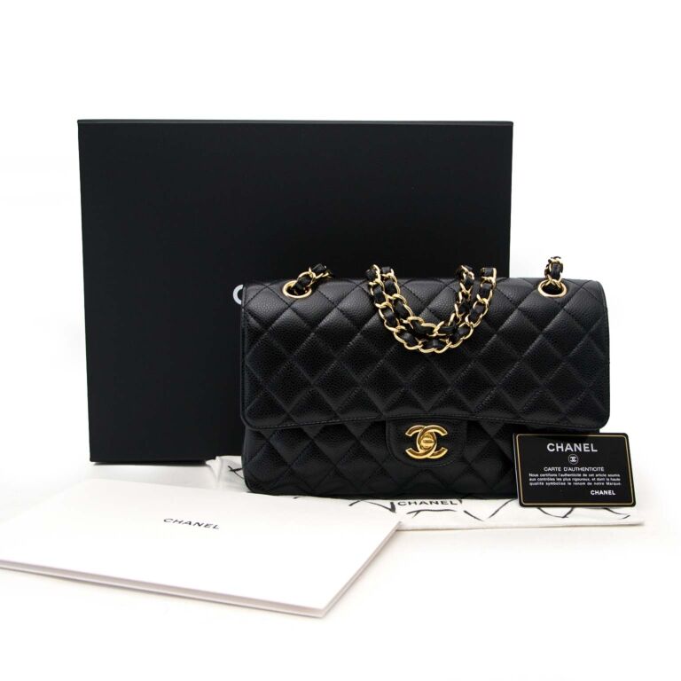 Túi Chanel Classic Small màu đen da caviar khóa vàng best quality