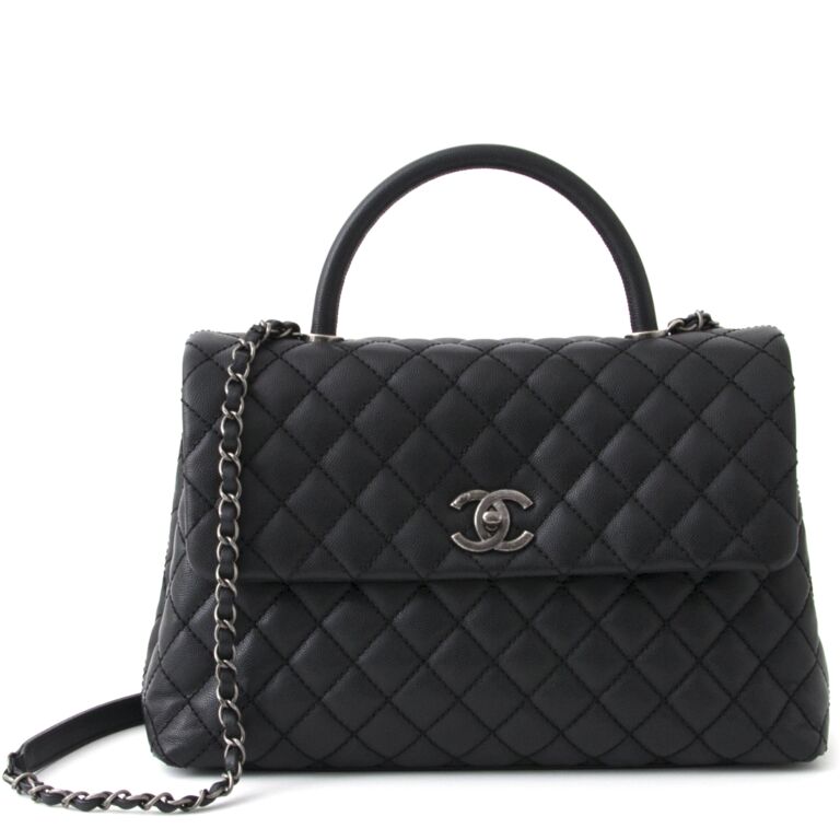 Chanel Black Flap Bag With Handle Labellov Buy and Sell Authentic Luxury