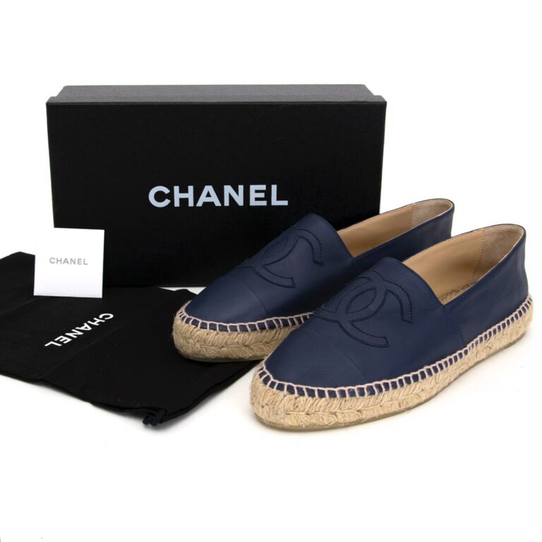 Chanel Espadrilles Suede Navy Blue Size 36 EU 225cm
