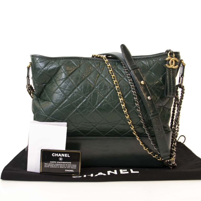 Chanel Small Gabrielle Hobo Bag Aged Calfskin Green Multicolour with M