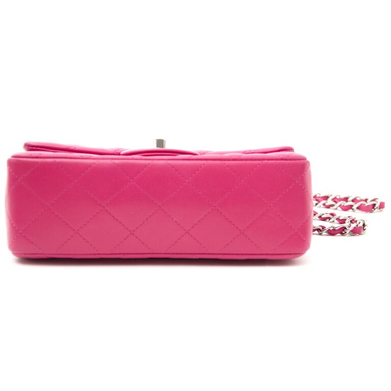 Chanel Hot Pink Fabric New Mini Classic Flap Bag ○ Labellov