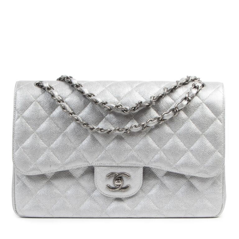 Rent  Chanel  Boy Chanel handbag iridescent silver lambskin  silvertone  hardware  BAGROMANCECOM