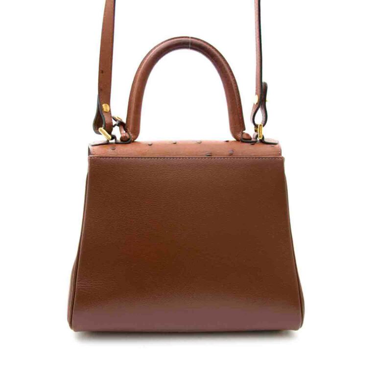Delvaux Brown Ostrich Tempête MM ○ Labellov ○ Buy and Sell Authentic Luxury