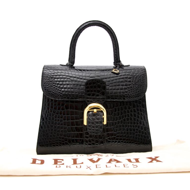 Delvaux Black Croco Brillant MM ○ Labellov ○ Buy and Sell