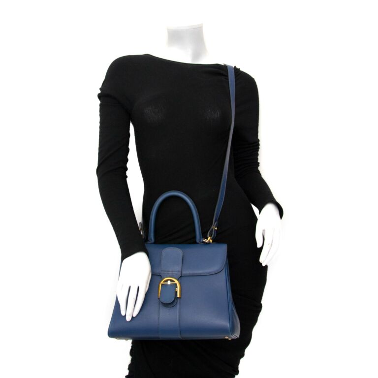 Delvaux Brillant Dark Blue MM ○ Labellov ○ Buy and Sell Authentic Luxury