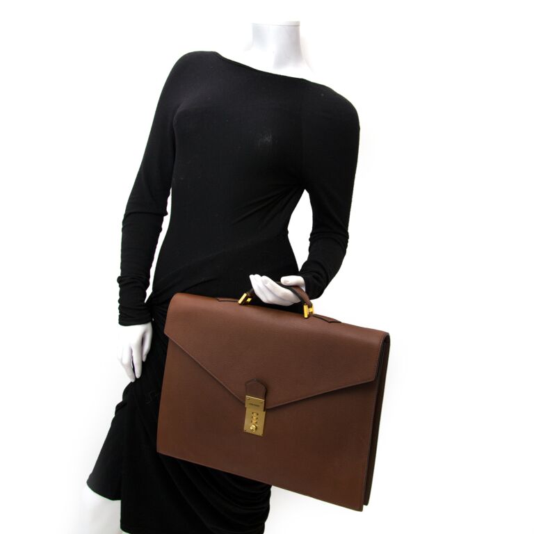 Delvaux Brown Brillant Briefcase at 1stDibs