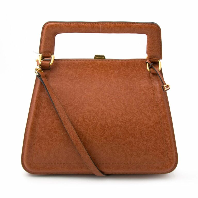 Delvaux Grained Leather Top-Handle Bag, Authentic & Vintage