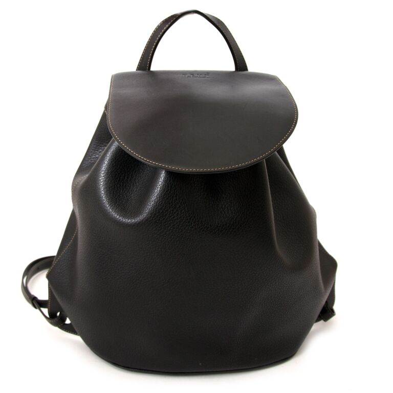 Deux DeDelvaux Black Leather Backpack Labellov Buy and Sell Authentic ...