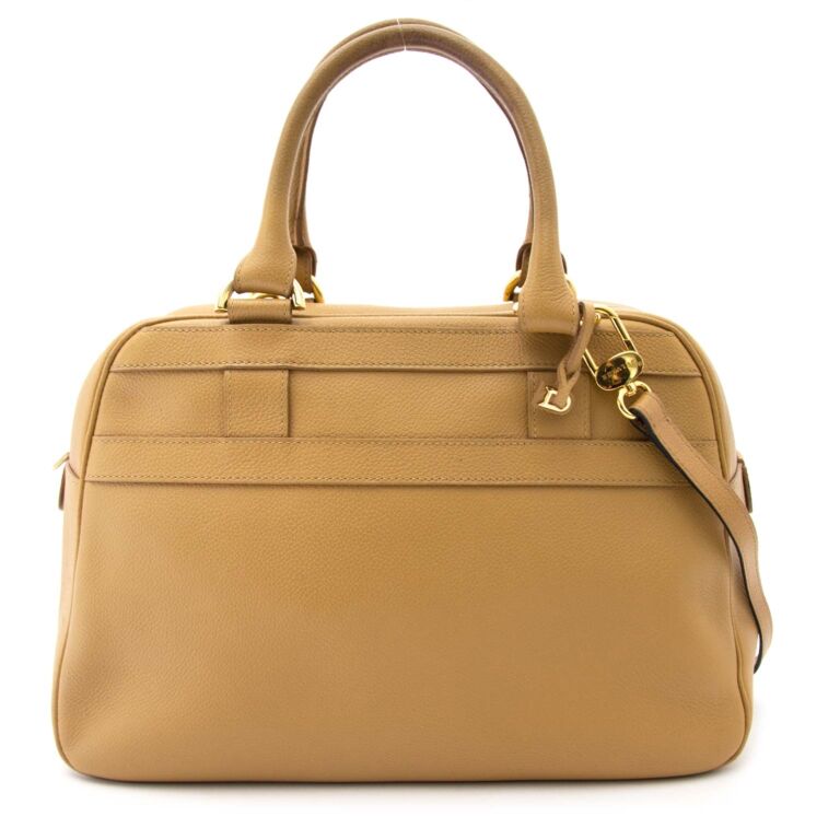 Delvaux Tan Leather Bowling Bag Labellov Buy and Sell Authentic Luxury