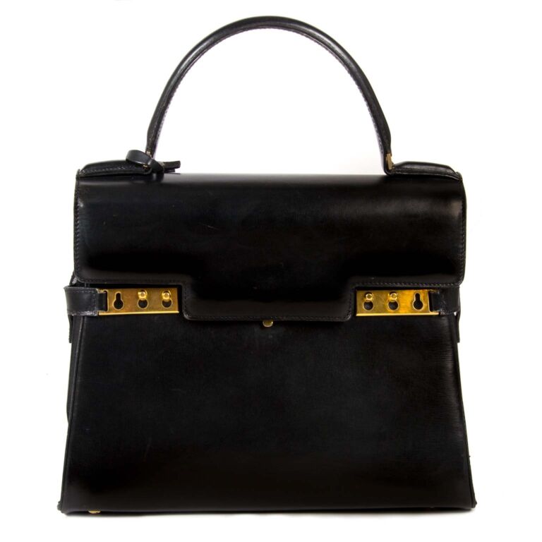 Delvaux Black Boxcalf Leather Tempète MM Labellov Buy and Sell Authentic Luxury