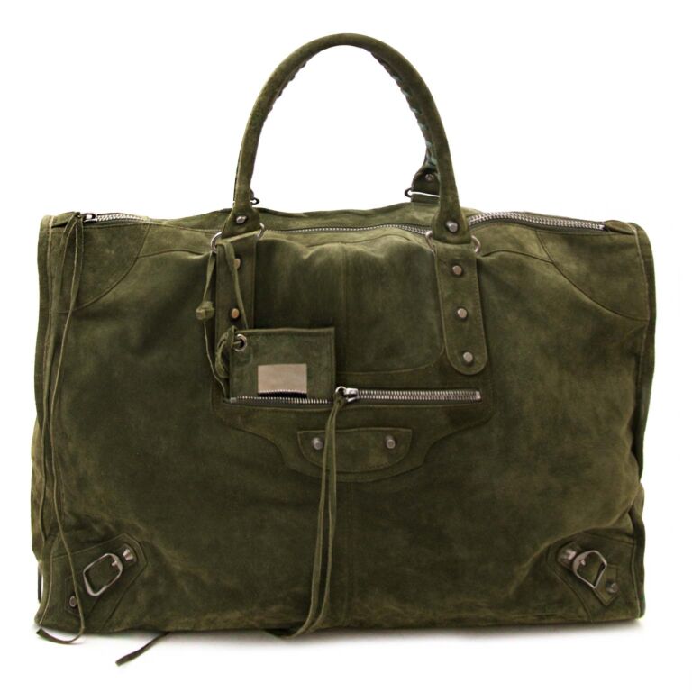 City leather handbag Balenciaga Khaki in Leather  23707741