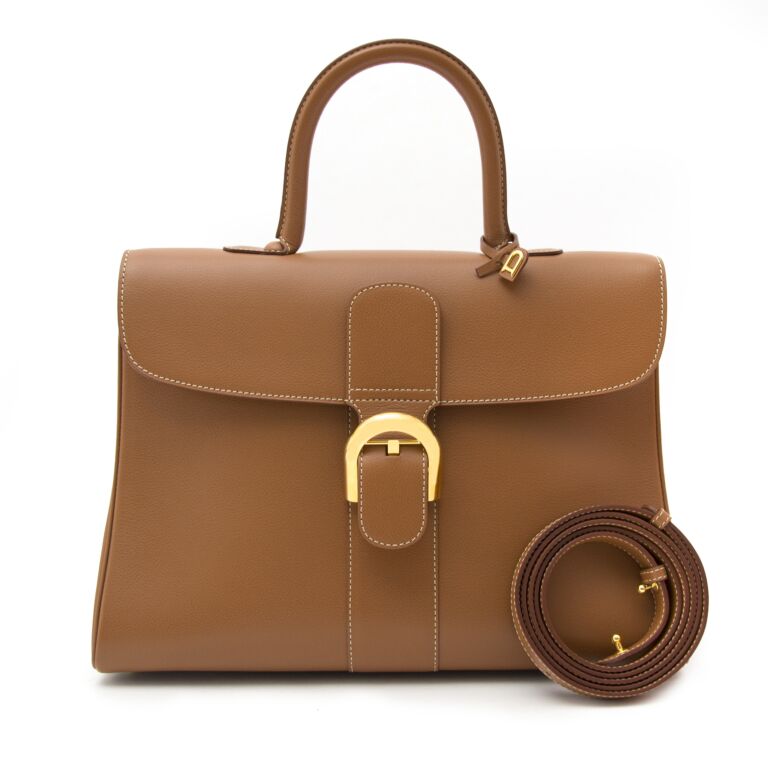 New Delvaux Brillant MM Sand + strap at 1stDibs