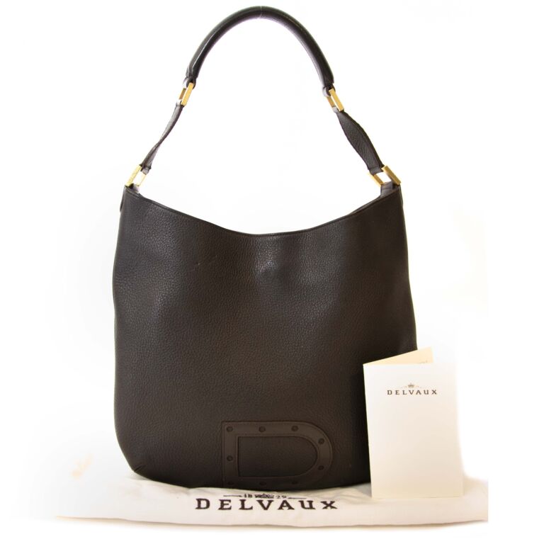 Delvaux shoulder bag Dark Brown Leather Gold Hardware Womne's