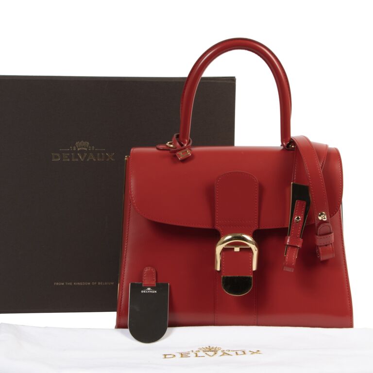 Delvaux - Authenticated Brillant Handbag - Leather Red Plain for Women, Very Good Condition