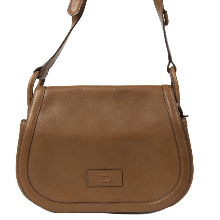 Delvaux Taupe Brown Leather Crossbody Bag Labellov Buy and Sell ...