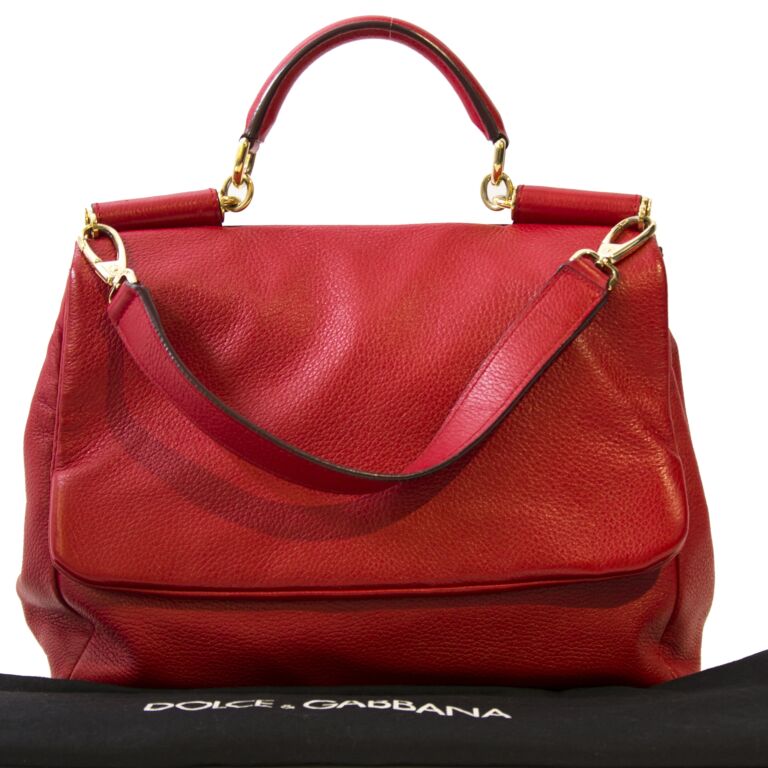Sicily leather handbag Dolce & Gabbana Red in Leather - 36399852